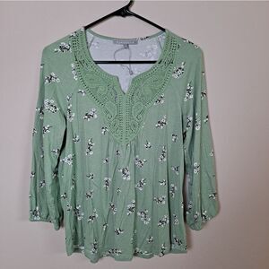 Daniel Rainn Selinka Crochet Detail Knit Top Size S